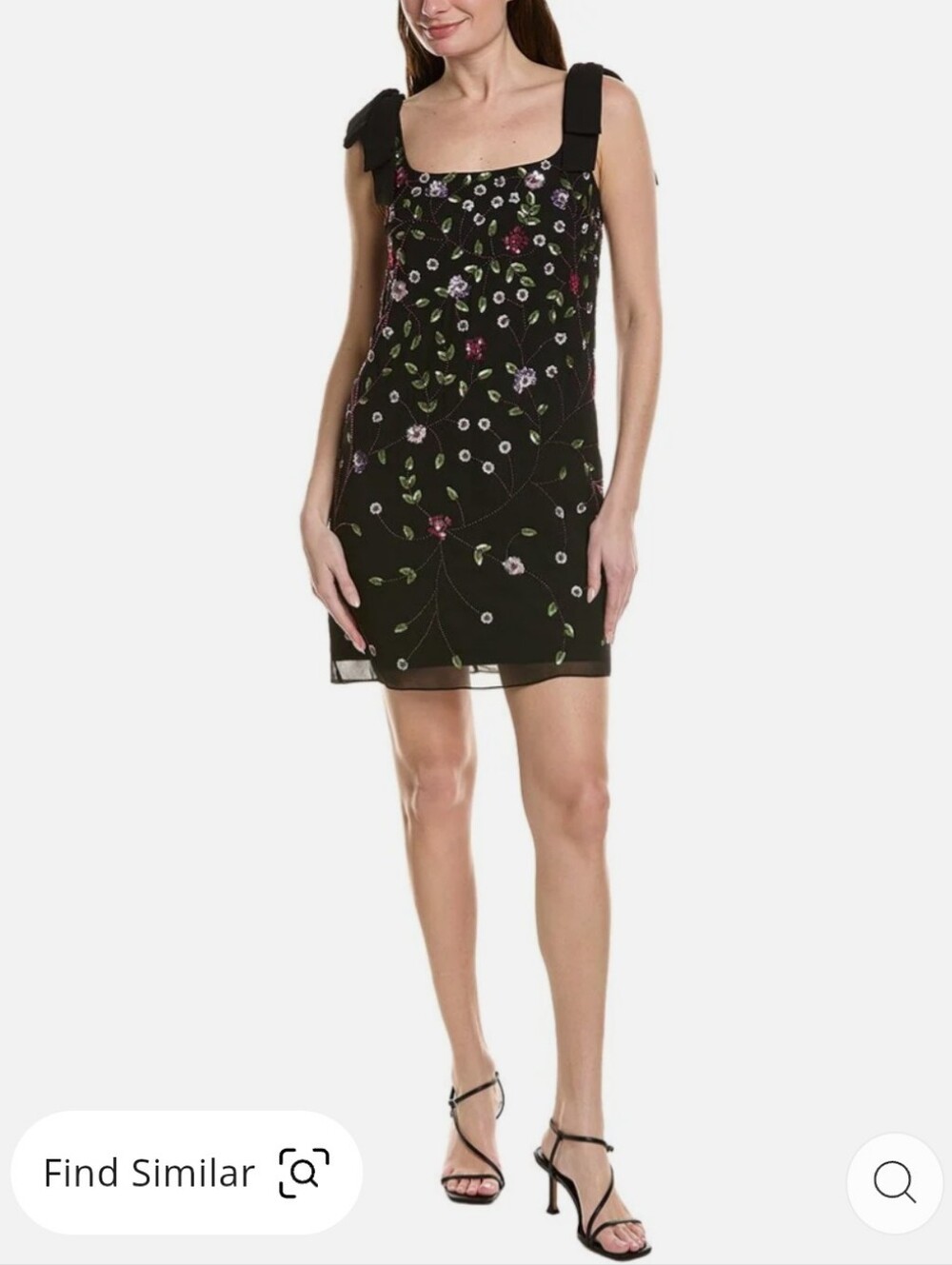 Adrianna Papell beaded chiffon shift dress